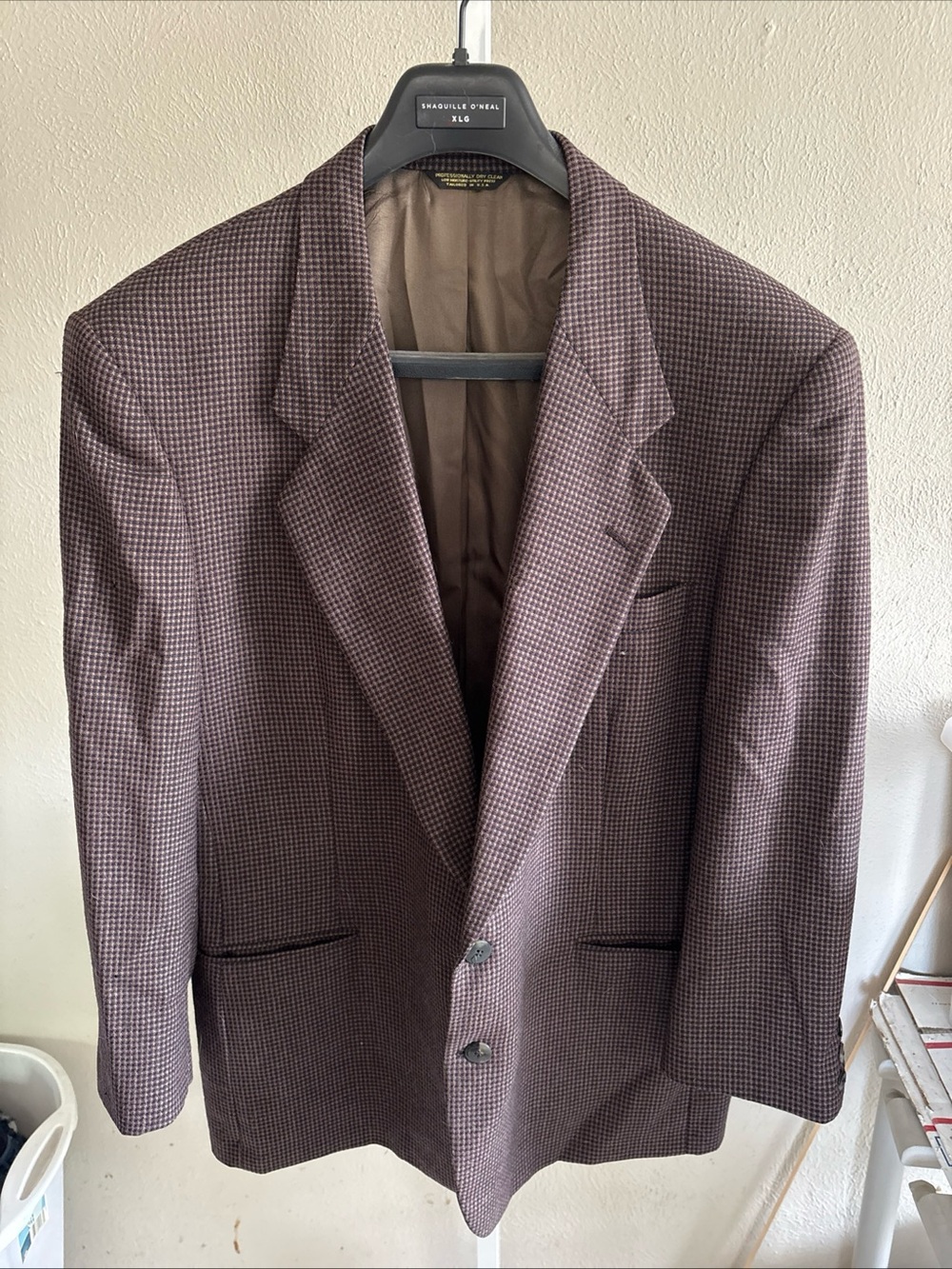 Classic Men's Brown Houndstooth Blazer - Unbranded Size 44R